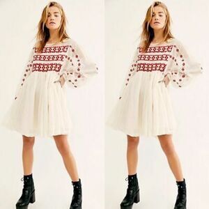 FREE PEOPLE Need Me Embroidered Mini Dress